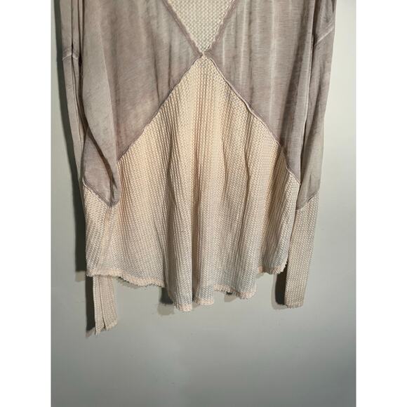 We The Free Cream Burnout Thermal Slouchy Top Size Small - Picture 6 of 9